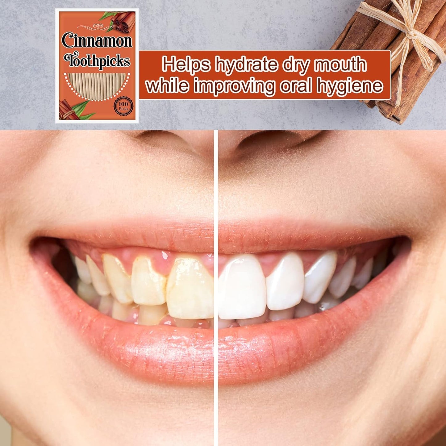 600 Cinnamon Flavored Toothpicks, Bulk for Adults Oral Care