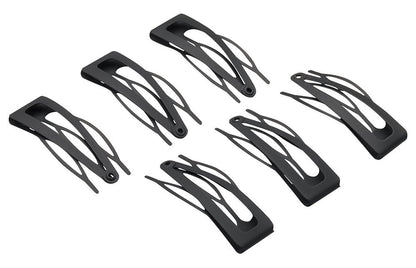 Rubberized Double Grip Black Hair Clips, 6-Count