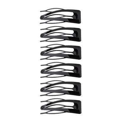 Rubberized Double Grip Black Hair Clips, 6-Count