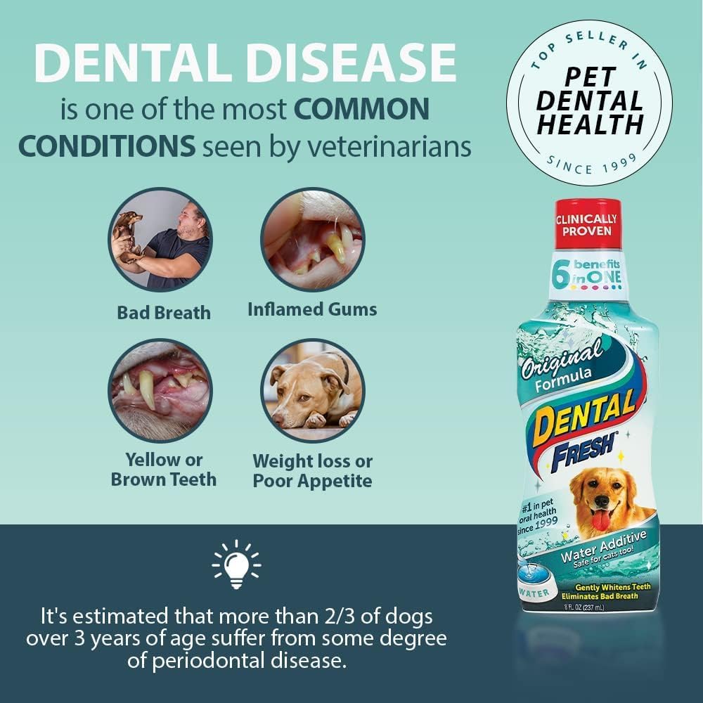 Dental Fresh Water Additive for Dogs, 17 Oz, Bad Breath Solution