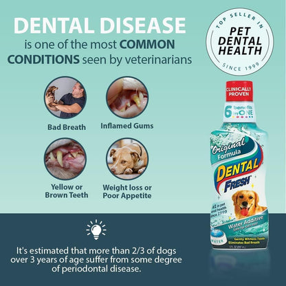 Dental Fresh Water Additive for Dogs, 17 Oz, Bad Breath Solution