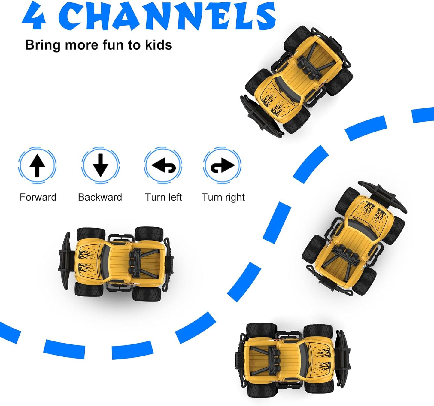 1:43 Scale Remote Control Car for Boys 3-7, Yellow Gift Toy