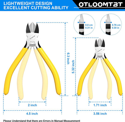 2PCS Heavy Duty Wire Cutters, 6/5" Carbide Steel Pliers