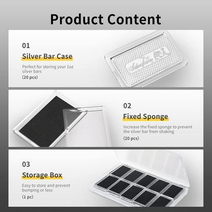 Silver Bar Holder, 1 Oz Case, 20-Piece Capsule Storage
