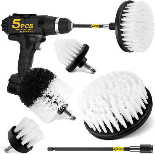 5-Pack Drill Brush Attachment Set for Car Interior Detailing
