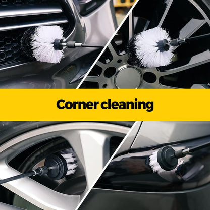 5-Pack Drill Brush Attachment Set for Car Interior Detailing