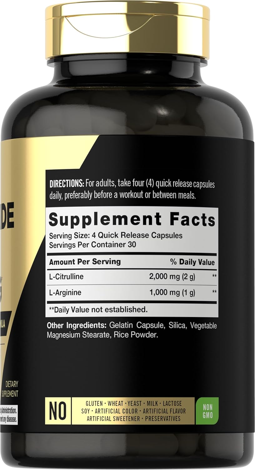 Nitric Oxide Supplement 3000mg, Pre-Workout with L-Arginine