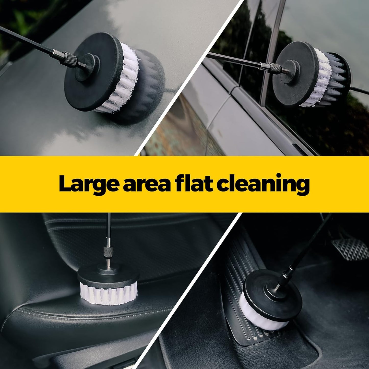 5-Pack Drill Brush Attachment Set for Car Interior Detailing