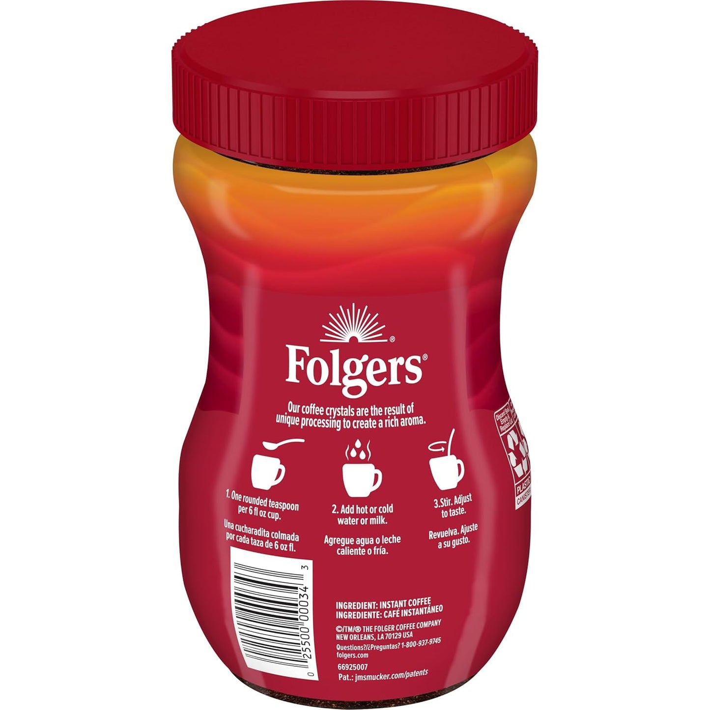 Folgers Classic Roast Instant Coffee, 8 oz