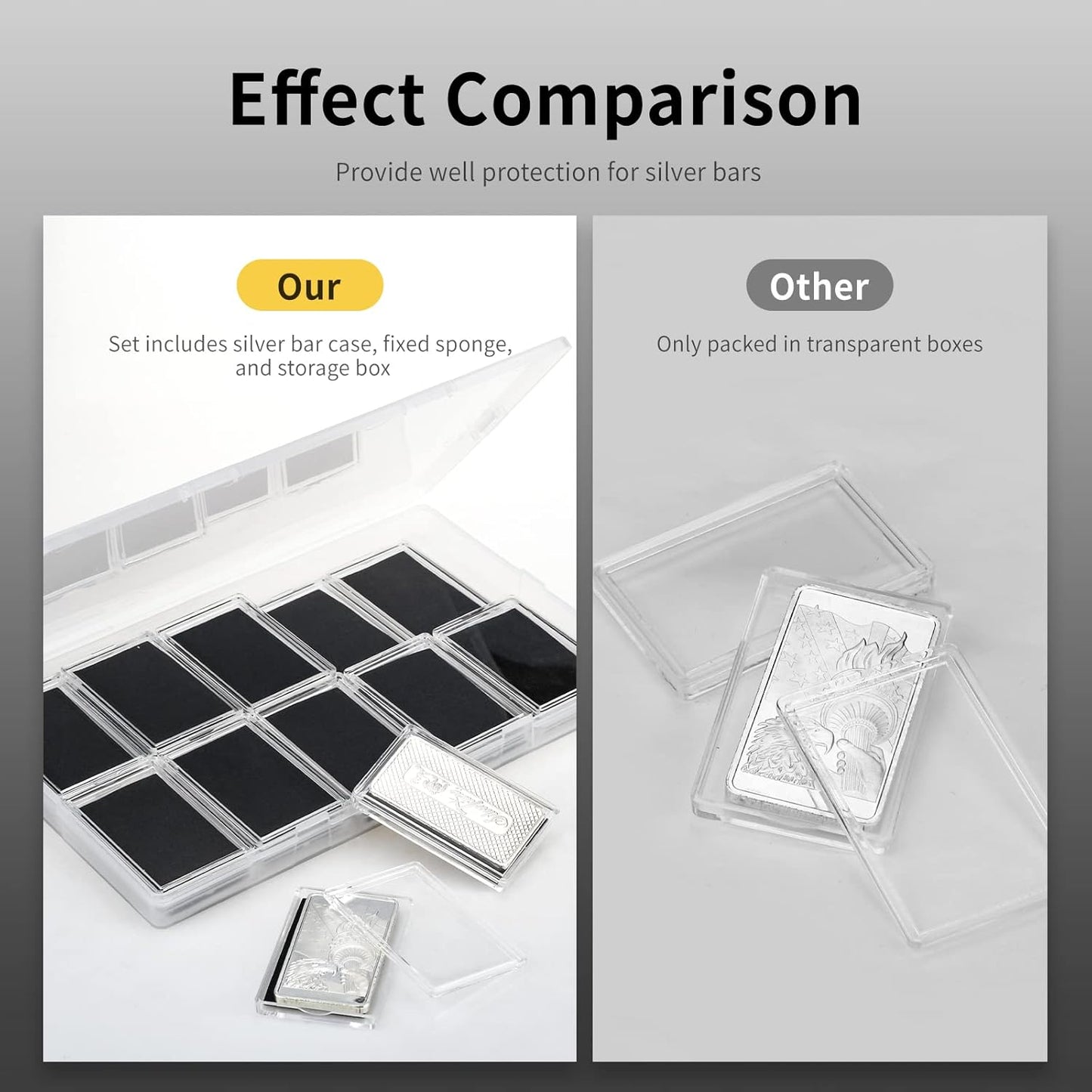 Silver Bar Holder, 1 Oz Case, 20-Piece Capsule Storage