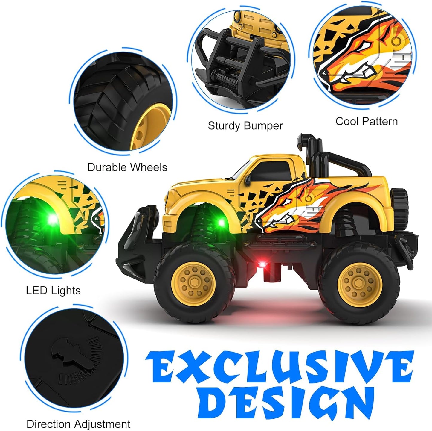 1:43 Scale Remote Control Car for Boys 3-7, Yellow Gift Toy