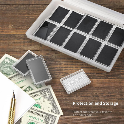 Silver Bar Holder, 1 Oz Case, 20-Piece Capsule Storage